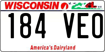 WI license plate 184VEO