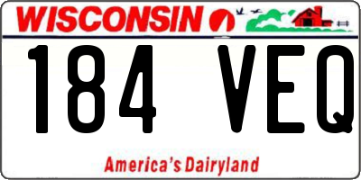 WI license plate 184VEQ