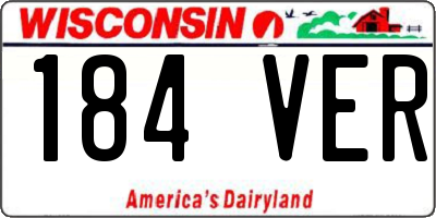 WI license plate 184VER