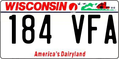 WI license plate 184VFA
