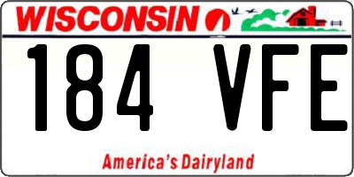 WI license plate 184VFE