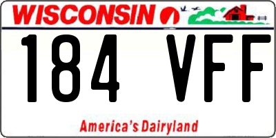 WI license plate 184VFF