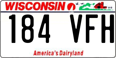 WI license plate 184VFH