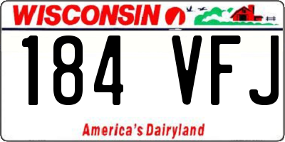 WI license plate 184VFJ