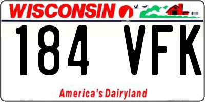 WI license plate 184VFK