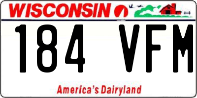 WI license plate 184VFM