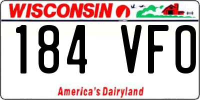WI license plate 184VFO