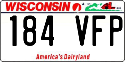 WI license plate 184VFP