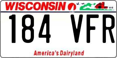 WI license plate 184VFR