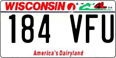 WI license plate 184VFU