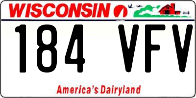 WI license plate 184VFV