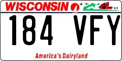 WI license plate 184VFY