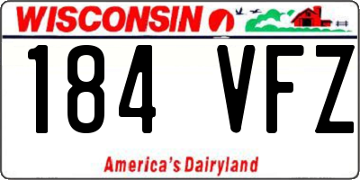 WI license plate 184VFZ