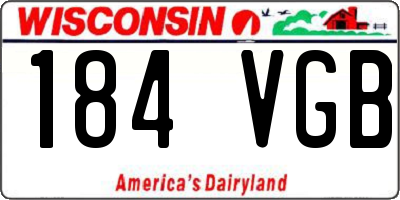 WI license plate 184VGB