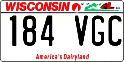 WI license plate 184VGC