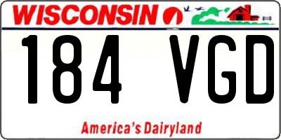 WI license plate 184VGD