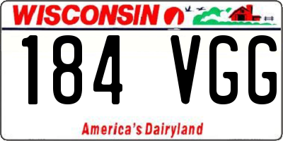 WI license plate 184VGG