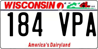 WI license plate 184VPA
