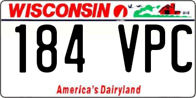 WI license plate 184VPC