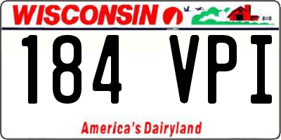 WI license plate 184VPI