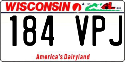 WI license plate 184VPJ