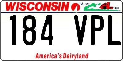 WI license plate 184VPL