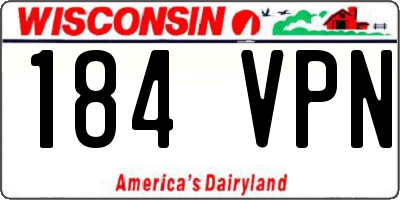 WI license plate 184VPN