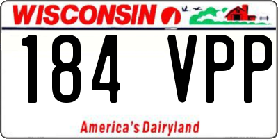 WI license plate 184VPP