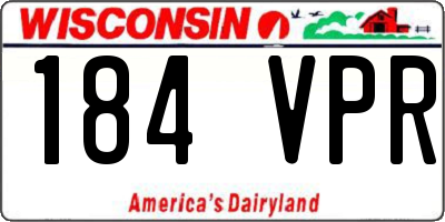 WI license plate 184VPR