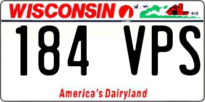 WI license plate 184VPS