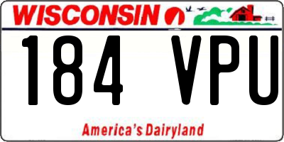 WI license plate 184VPU