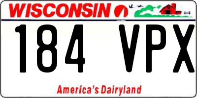 WI license plate 184VPX