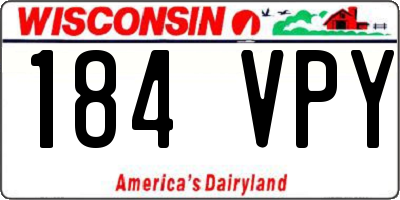 WI license plate 184VPY