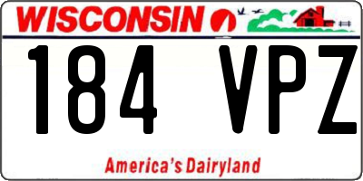 WI license plate 184VPZ
