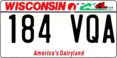 WI license plate 184VQA