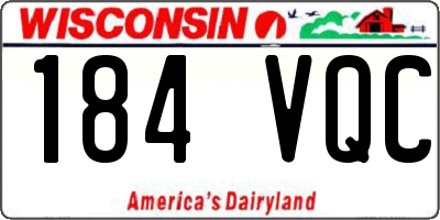 WI license plate 184VQC