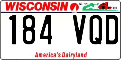 WI license plate 184VQD