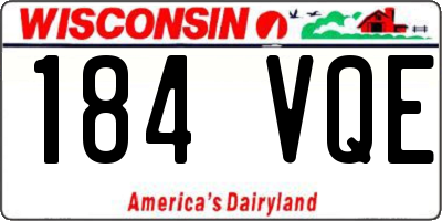 WI license plate 184VQE