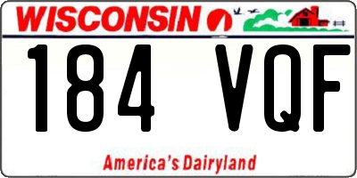 WI license plate 184VQF