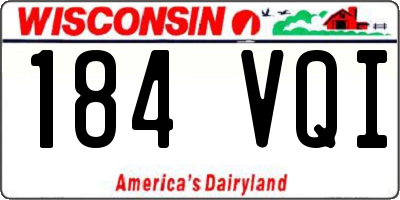 WI license plate 184VQI