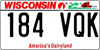 WI license plate 184VQK