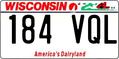 WI license plate 184VQL