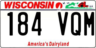 WI license plate 184VQM