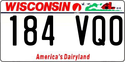 WI license plate 184VQO