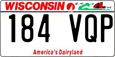 WI license plate 184VQP