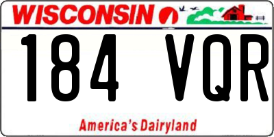 WI license plate 184VQR