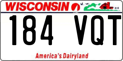 WI license plate 184VQT