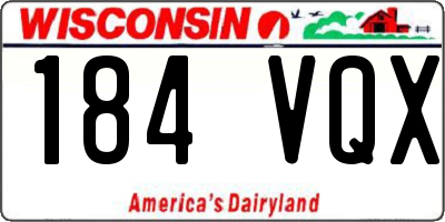 WI license plate 184VQX
