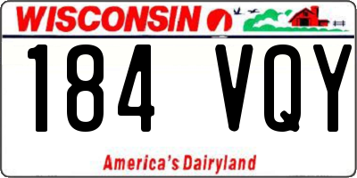 WI license plate 184VQY