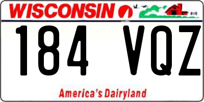 WI license plate 184VQZ